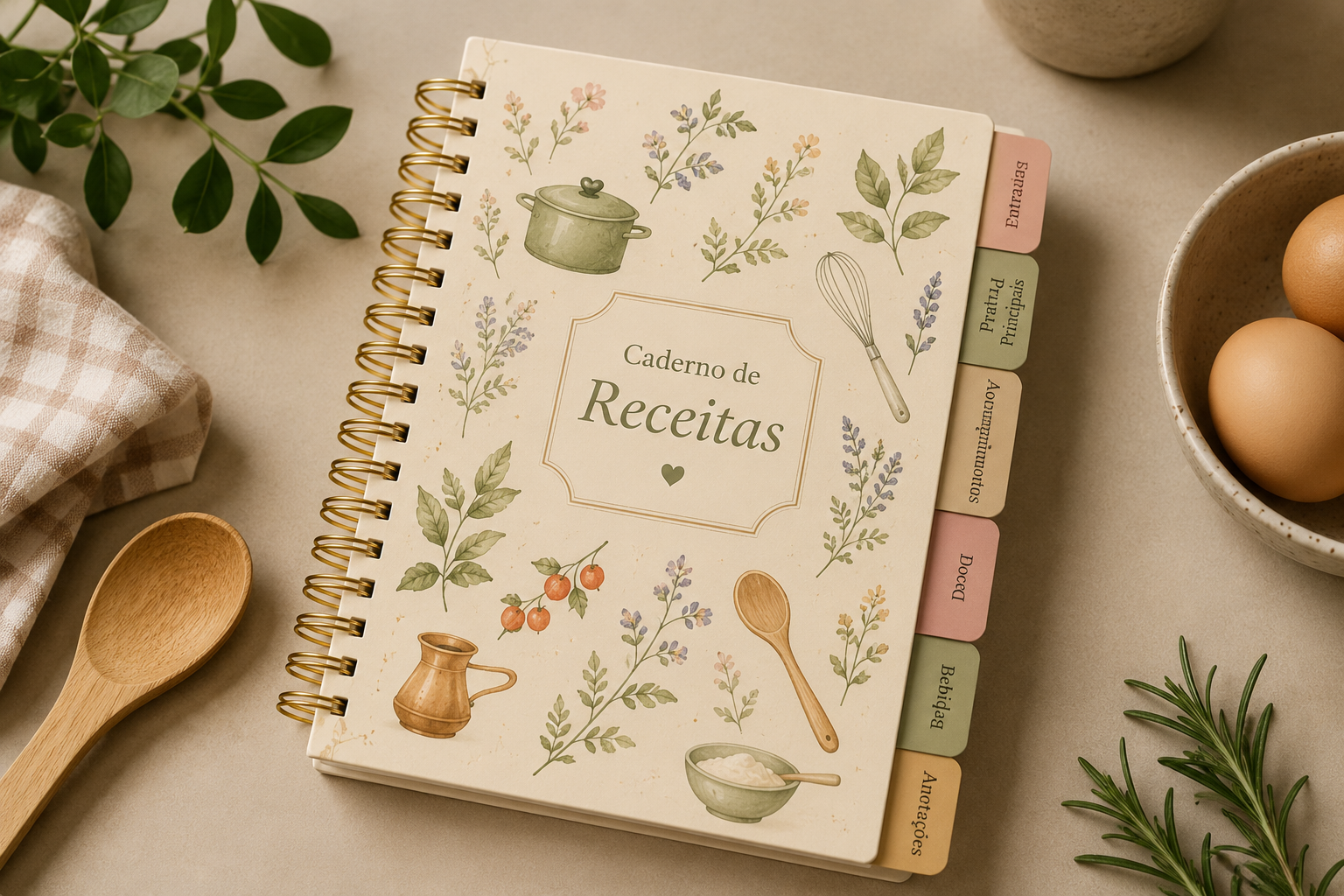 Caderno de receitas personalizado
